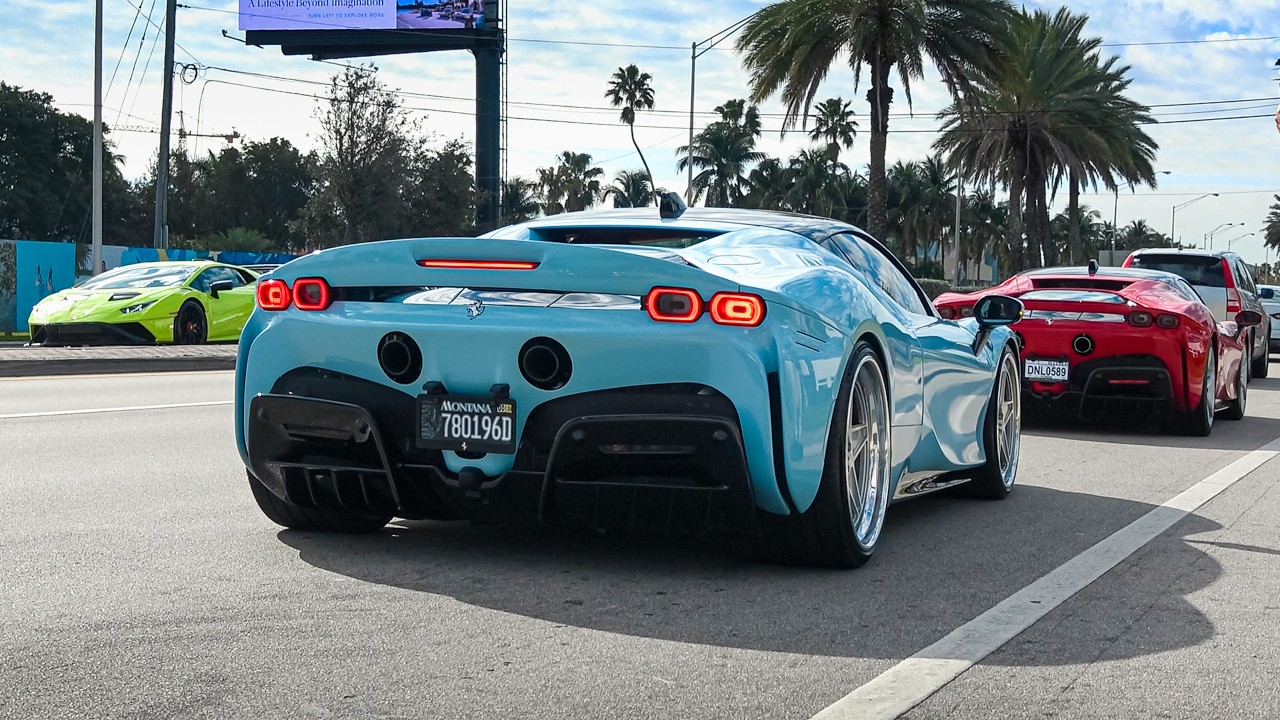 BEST SUPERCAR EXITS from Exotics and Espresso - Bugatti Chiron, Ferrari SF90, Aventador SVJ, McLaren