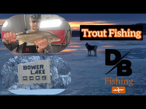 Exploring a new lake!! | Ice Fishing for Rainbow and Brown Trout | Bower Lake, Manitoba