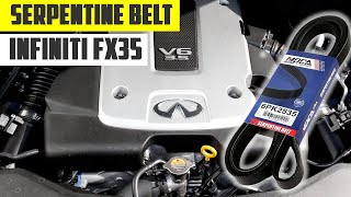 How to replace serpentine belt for Infiniti FX35 V6 2009-2012 easily #infiniti #fx35 #serpentinebelt