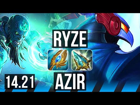 RYZE vs AZIR (MID) | 5/1/6 | EUW Master | 14.21