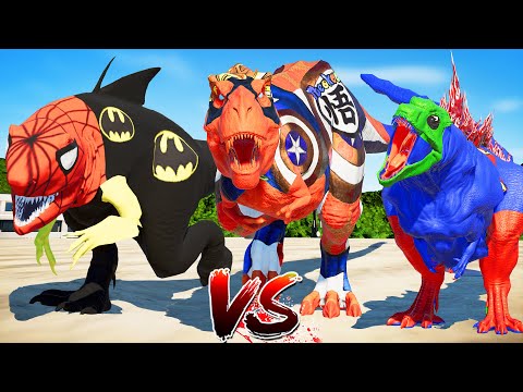 (Jurassic World Evolution🌍)Goku Captain T-Rex,Super alien Godzilla,megalodon Dinosaurs Fight