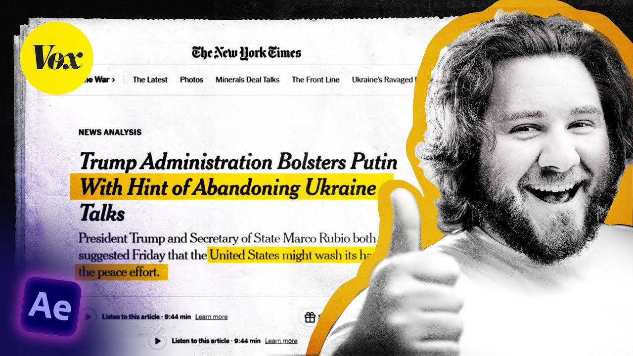 Make a Newspaper Article Animation Like in a Vox Documentary [After Effects Tutorial]