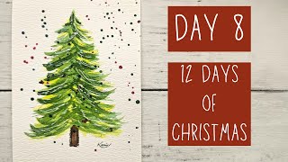 Day 8: Whimsical Watercolor Christmas Tree for Beginners | Easy Art