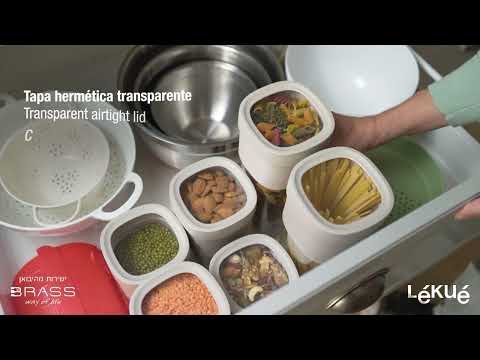 סט 3 מיכלי אחסון מזון יבש Flip מתרחב Lekue מבית Brabantia