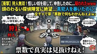 【自爆】狩人で怪しい奴を仕留めたら味方の保安官だったｗｗｗさらに頭の悪い探偵陣営に詰められて発狂不可避【第五人格 / コピキャ】