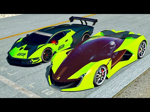 Ferrari Impronta vs Lamborghini Essenza SCV12 - Drag Race 10 KM