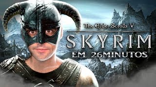 Zerando Skyrim em 26 MINUTOS, muitos GLITCHES - REACT
