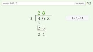 Long Division Problem 862/3: Step-by-Step Video Solution