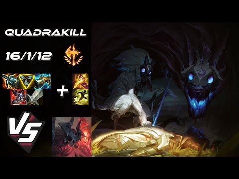 JUNGLE Kindred vs Aatrox [QUADRAKILL] - EU Grandmaster Patch 25.24