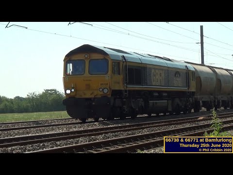 66738 & 66771 at Bamfurlong - 25th June 2020