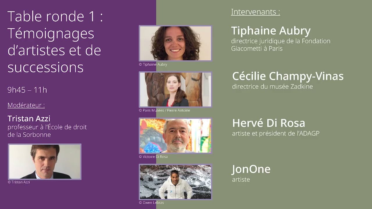 Table ronde 1 : Témoignages d'artistes et de successions