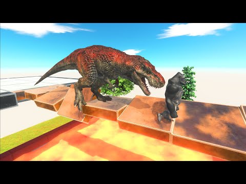 Run on Unstable Bridge over Lava Pool - Animal Revolt Battle Simulator