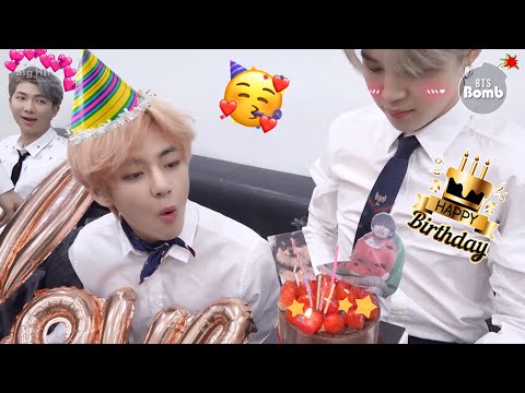 V surprise birthday celebration 🎉🎂 #cutelife #shorts // Hindi dubbing