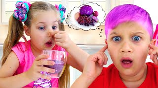 Diana and Roma Learn Colors with Yummy Fruits and Vegetables