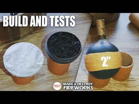 BUILD & TEST of Blue Stars in 2" Firework Shells with New Prime - Final Test!