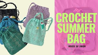 초보가능 코바늘 네트백 뜨기 여름에 딱 좋은 데일리백 crochet net bag