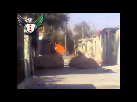 احتراق دبابة بعد استهدافها من قبل كتيبة سعد بن أبي وقاص في الغوطة الشرقية في ريف دمشق