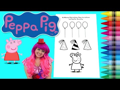 Coloring Peppa Pig Coloring Book Page Colored Markers Prismacolor | KiMMi THE CLOWN Video