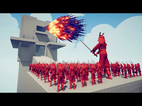 5x EVERY GOD vs 100x SAMURAI + GIANT SAMURAI | Totally Accurate Battle Simulator - TABS
