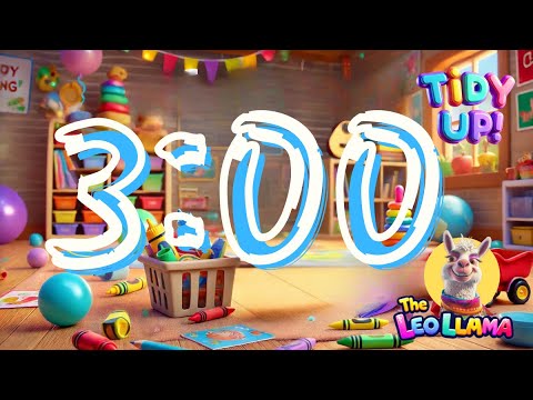 3-Minute Clean-Up Timer with The Leo Llama | Fun Tidy-Up Song for Kids for home and classroom use.