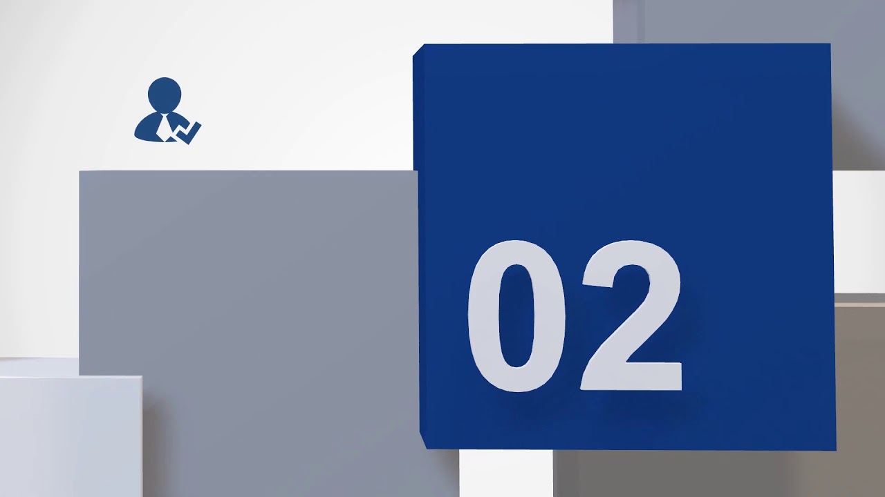 Animated 3D Square Connected Block PowerPoint Templates