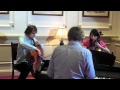 Andrew in rehearsal with Julian Lloyd Webber and Jiaxin Cheng