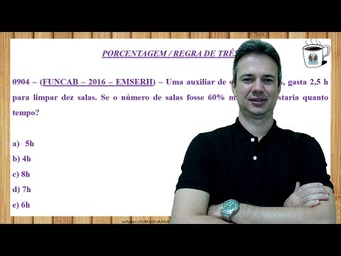 0904 - FUNCAB - PORCENTAGEM E REGRA DE TRÊS