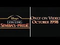 The Lion King II Simba S Pride VHS Trailer April 7 1998