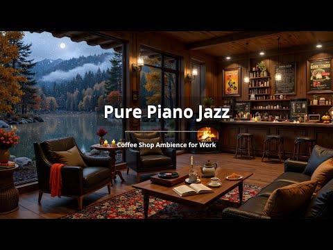 NO ADS | 🌧️ Autumn Night Jazz Vibes 🍂 Cozy Piano & Gentle Rain Sounds for Relaxing and Studying