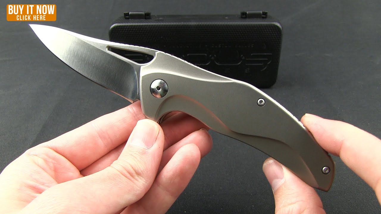 Brous Blades Exo Liner Lock Flipper Knife Titanium (3.375" Full Acid Stonewash)