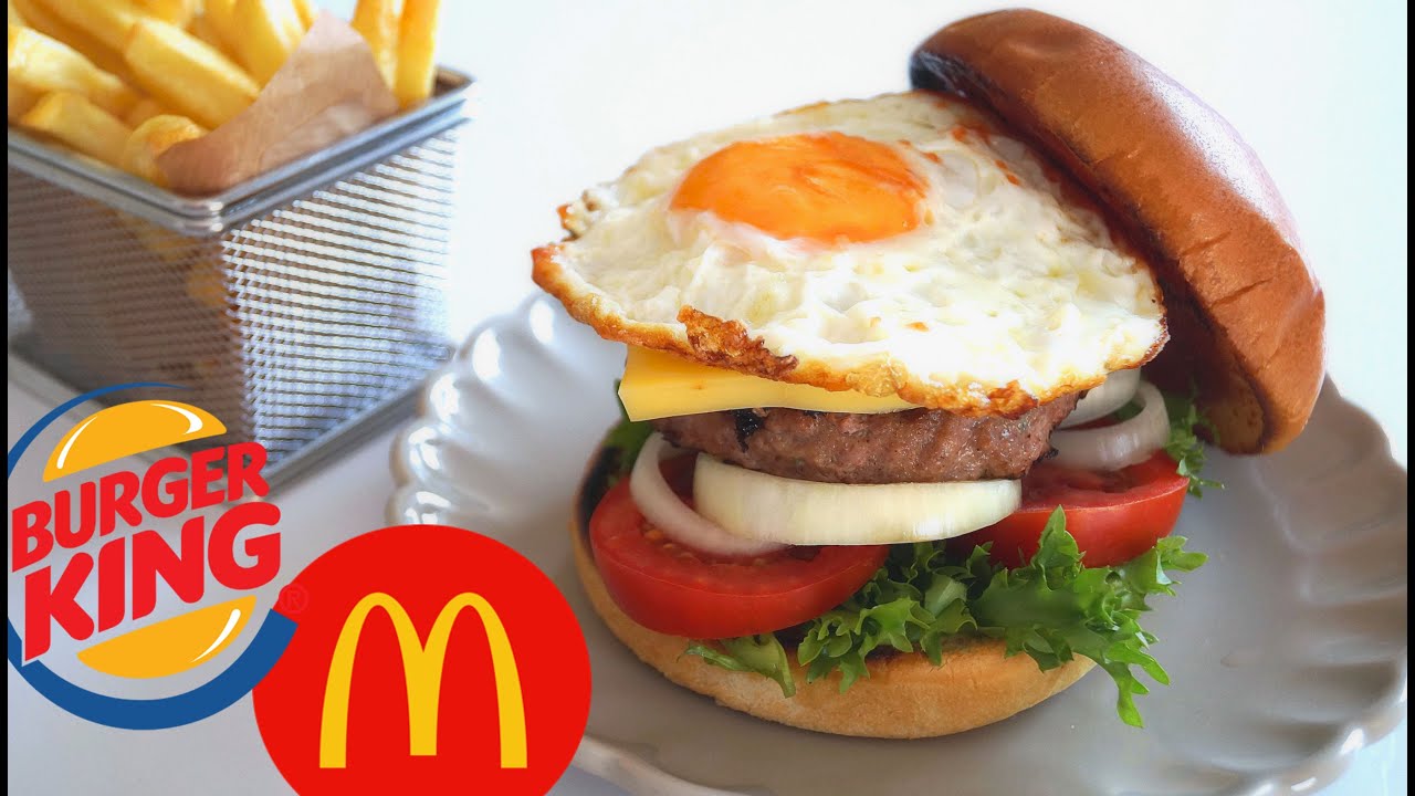 HAMBURGUESA CASERA con patatas fritas - Mejor que las de Burger King o Mcdonals