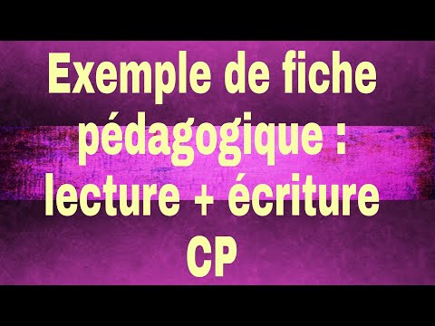 Exemple : fiche pédagogique de lecture + écriture CP صالحة لجميع المقررات