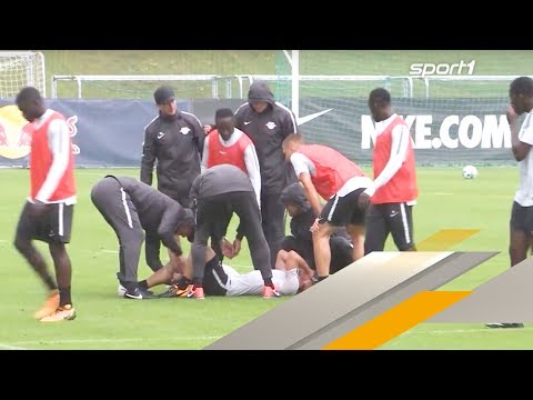 Keitas übles Revanchefoul sorgt für Trainingsabbruch bei RB Leipzig | SPORT1