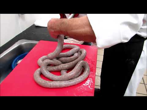 On the Butcher Block-Making Sausages with Antique Stuffer