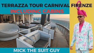 A Tour Of The Terrazza Area On Carnival Firenze, Including A Look At All Terrazza Cabin Types