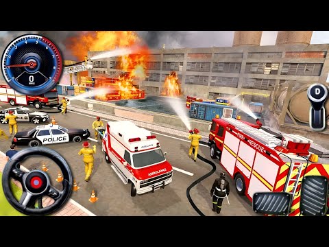 Fire Truck City Rescue Simulator - US Emergency 911 Ambulance Driving 3D - Android Gameplay