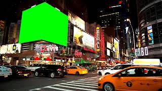 Big Chroma Key Green screen NYC Busy Intersection stock video