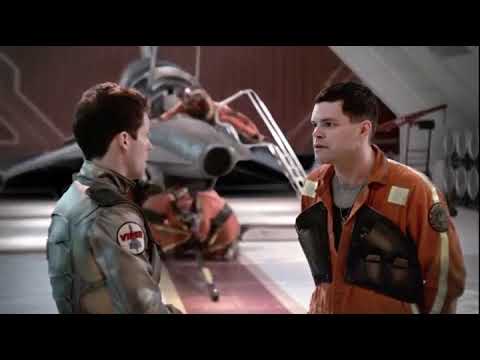 Captain Lee "Apollo" Adama arrives for Galactica's decommissioning ceremony Extended