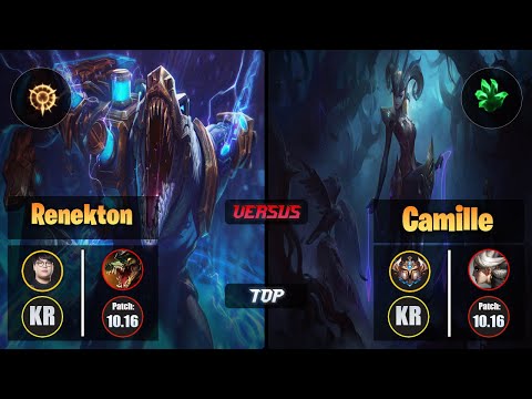 CuVee RENEKTON (Top) [Press the Attack] VS CAMILLE - Challenger KR Patch 10.16