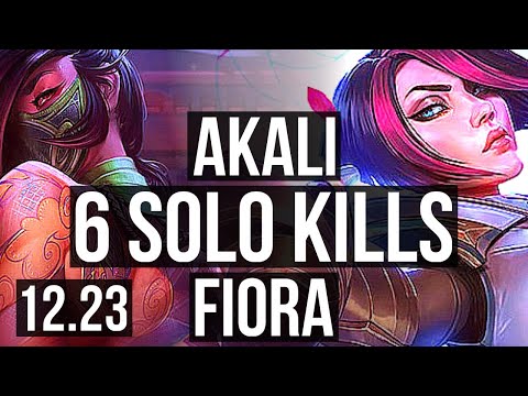 AKALI vs FIORA (TOP) | 8/1/5, 6 solo kills, 700+ games, Legendary | KR Diamond | 12.23