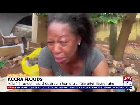 Accra Floods: Rain destroys family's home & belongings, leaving them homeless and heartbroken