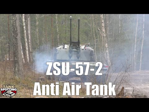 ZSU-57-2 Anti Air Tank Combat Show at Panssarimuseo Kevätsawutus 2018, Show 1 Outside View