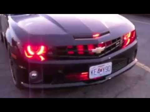 Red ORACLE Halo Headlight Kit Installed on 2010-13 Chevy Camaro