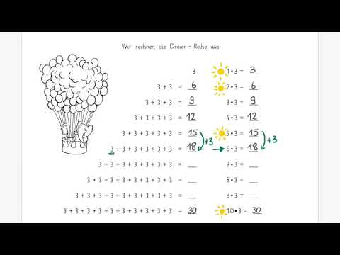 Wir rechnen die Dreier-Reihe aus