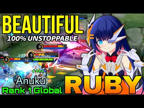 Beautiful Play Ruby 100% Unstoppable Jungler! - Top 1 Global Ruby by Anuku - Mobile Legends