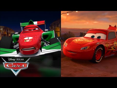 Lightning McQueen Challenges Francesco to a Race! | Pixar Cars | @disneyjr