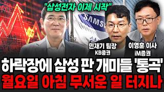 하락장에 삼성 판 개미들 '통곡', 월요일 아침 무서운 일 터지나 (민재기 팀장, 이영훈 이사/주식 특집)