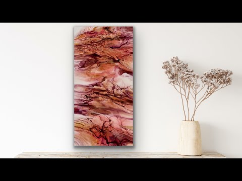 350.  Peachy Keen! 🍑 Fluid Art Collab With @CrystalCoastOriginals / deconstructed bloom