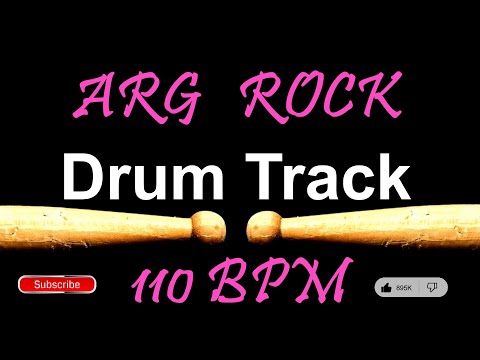 Arg Rock Drum Track - 110 BPM, Drum Beats for Bass Guitar, Instrumental Isolated Drums Beat 🥁 334