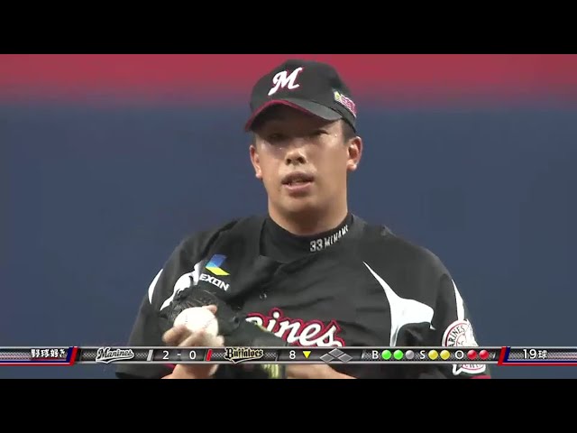 【8回裏】マリーンズ・南が圧巻の3者連続三振!! 2016/8/6 Bs-M